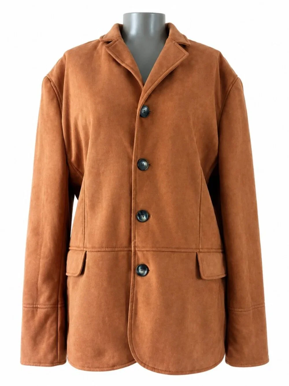 Mens Brown Suede Look Blazer Jacket New | 238